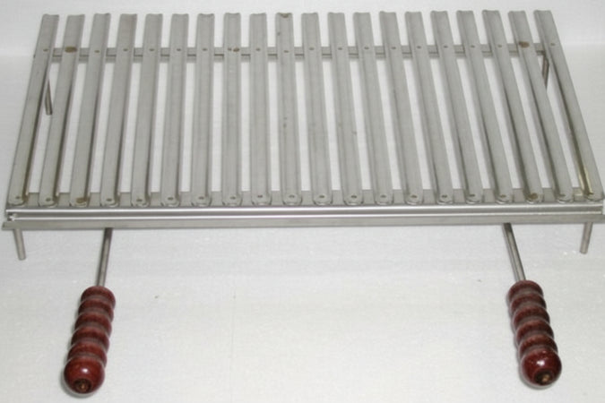 BISTECCHIERA GRATICOLA GERIGLIA INOX RACCOGLISUGO CON PIEDI APPOGGIO CM.80X36