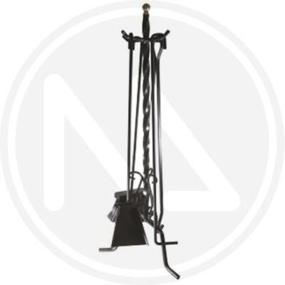 SET CAMINO IN FERRO BATTUTO ORVINO ATTREZZI CAMINETTO H.70 CM
