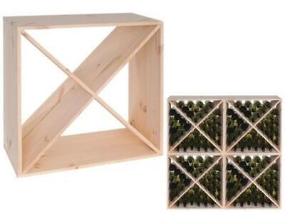 PORTABOTTIGLIE ALBERIAMO CUBO A 24 POSTI CM.48X23XH48 ABETE MASSELLO