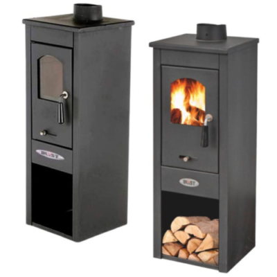 STUFA A LEGNA BRUCIATUTTO 6,8 KW ERA CM. 35X35X94H MADE IN ITALY
