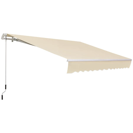 Tenda da Sole per Esterno a Bracci Avvolgibile con Apertura a Manovella, 360x250 cm, Crema BV5840-175V00CWBV5