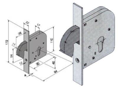 SERRATURE PER CANCELLI E PORTE IN FERRO WELKA Art. 06850000