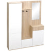 Mobile da Ingresso 4 in 1 in Truciolato con Specchio, Ganci e Ripiani Regolabili Interni, 145x29x184 cm HJ6837-256V00WTHJ6