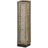 Lampada Solare da Giardino con Pannello di Ricarica, in Acciaio e Rattan, 15.5x15.5x69 cm, Nero e Marrone XD6867-130V01SDXD6