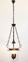 LAMPADARIO SOSPENSIONE APPLIQUE LAMPADA CULT A 3 LUCI DIAM.35 CM H120 NERO RUGG.