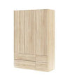KIT ARMADIO 3 ANTE + 4 CASSETTI CM. 135X52X200H ROVERE