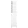 Colonna Bagno con Ripiano a 3 Livelli e Armadietto Chiuso, in MDF e Truciolato, 34x20x165 cm, Bianco RF5834-242RF5
