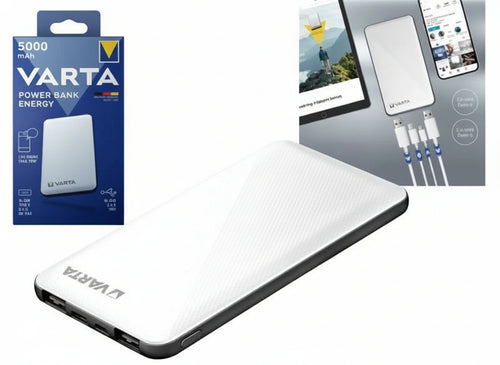 POWER BANK ENERGY VARTA 5000MAH - CARICA 3 DISPOSITIVI CONTEMPORANEAMENTE