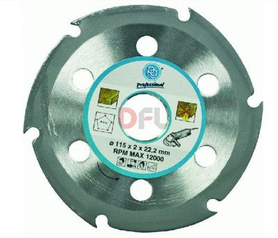 DISCO LAMA SEGA PER LEGNO 115 PER SMERIGLIATRICE TAGLIA SMUSSA FRESA