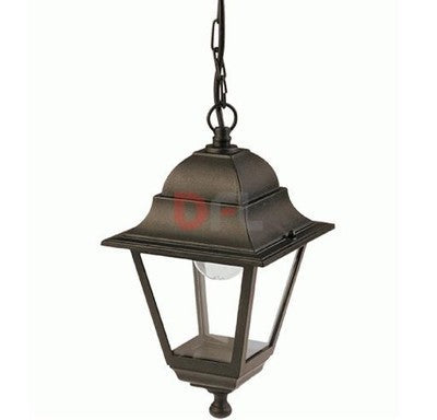 LANTERNA LANTERNE LAMPADE CON CATENA MINI QUADRATA CM.35x18x11 COL. NERO