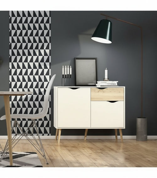 KIT CREDENZA OSLO 2 ANTE + 1 CASSETTI CM. 98X39X81H