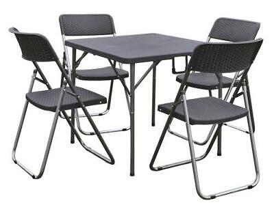 SET GARDEN ECCO FATTO ANTRACITE 1 TAVOLO + 4 SEDIE