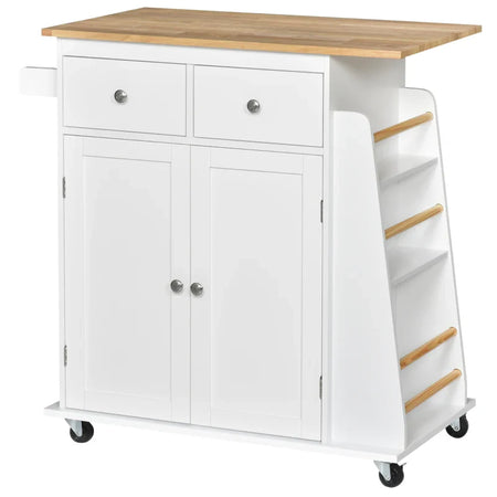 Carrello da Cucina Portaspezie a 3 Livelli e 4 Ruote in MDF e Truciolato, 89x45x89cm, Bianco ER3801-163ER3