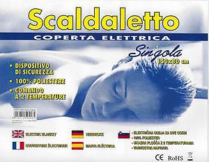TERMOCOPERTA SINGOLA SCALDATUTTO SCALDALETTO CM. 80X150