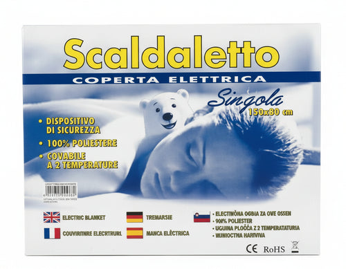 TERMOCOPERTA SINGOLA SCALDATUTTO SCALDALETTO CM. 80X150