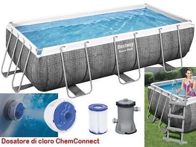 PISCINE RETTANGOLARI CON POMPA FILTRO BESTWAY 56721 CM.404X201XH100 PISCINA