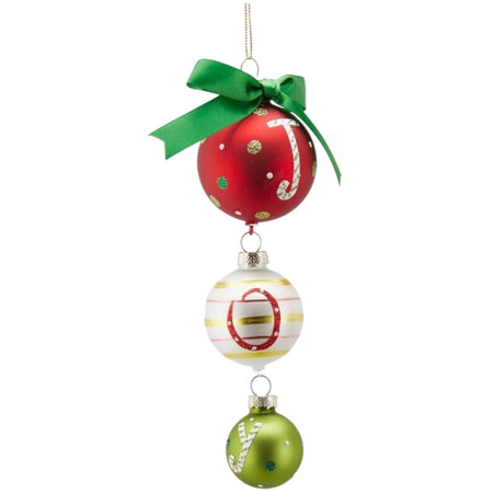 Pendaglio per albero di Natale decorativo, in vetro, con scritta natalizia 20 cm