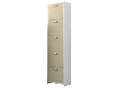 SCARPIERE DOPPIA PROFONDITA' 5ANTE BIANCA/OLMO NOBILITATO MELAMINICO CM50x25x182
