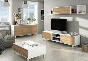 KIT PARETE ATTREZZATA ZAIKEN CM. 180X41X51H MOBILE TV + MOBILE PENSILE