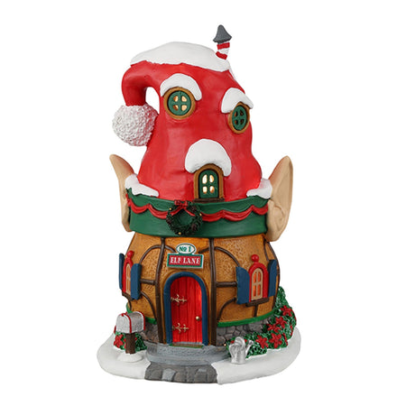 Decorazione "N. 1 elfo corsia" per Villaggio di Natale e presepe, in Resina da h 9 cm