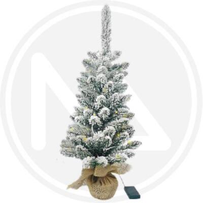 ALBERO DI NATALE PICCOLO INNEVATO CON LUCI INTEGRATE A BATTERIA MAURER CM. 60