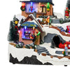 Scena animata a Led con negozi e babbo natale con luci e movimenti 40 cm