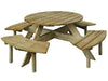 TAVOLO TONDO CON PANCA LASA CM.110x186xH68 ARREDO GIARDINO
