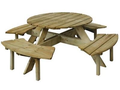 TAVOLO TONDO CON PANCA LASA CM.110x186xH68 ARREDO GIARDINO