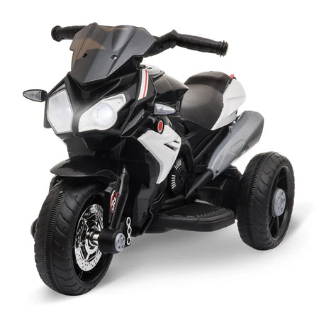 Moto Elettrica per Bambini 3-5 Anni Max. 25kg con Luci, Musica, Batteria 6V e Velocità 3km/h, 86cmx42cmx52cm Nera DF4370-103V90BKDF4