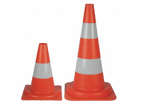 10 CONI SEGNALETICI STRADALI FASCIA RIFRANGENTE ALTEZZA 33 CM