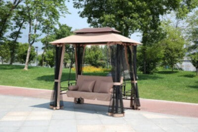 DONDOLO LETTO HAREM CM. 155x235x240h IN ACCIAIO CON TELO ZANZARIERA