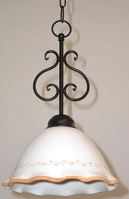 LAMPADARIO LANTERNA APPLIQUE CERAMICA DIAMETRO CM.25 COLORE NERO ARGENTO