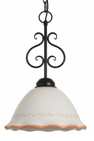 LAMPADARIO LANTERNA APPLIQUE CERAMICA DIAMETRO CM.25 COLORE NERO ARGENTO