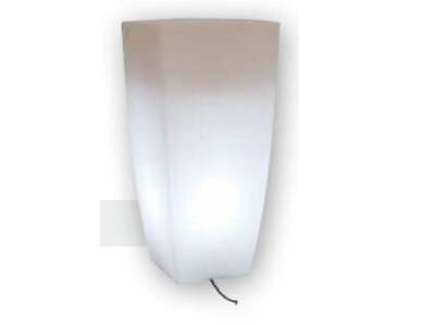 VASO LUMINOSO PER FIORI GHIACCIO LAMP DESIGN QUADRO CM. 33X33X70H MADE IN ITALY