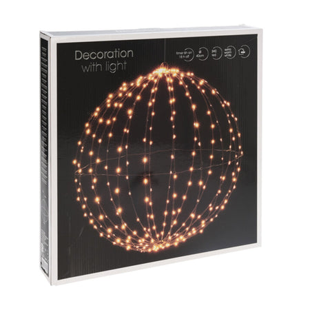 Palline per albero di Natale decorato, con luci a led luminose, colore Extra caldo