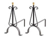 ALARI MINI IN FERRO BATTUTO PER CAMINO CM.19x33xH32 CAMINETTI