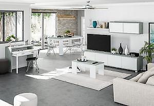KIT PARETE ATTREZZATA ALIDA CM. 41X200X43H BIANCO/CEMENTO