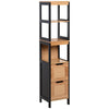 Colonna Bagno con 2 Cassetti e 3 Vani Aperti in Legno MDF e Bambù 30x30x144.3 cm YH2834-208YH2