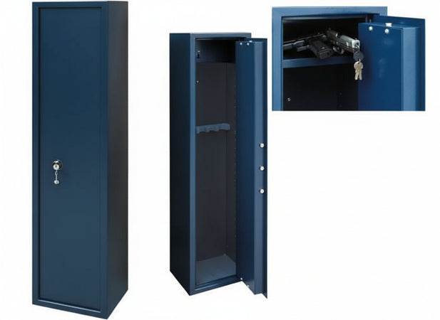 ARMADIO PORTA FUCILE PORTAFUCILI 5 POSTI CON TESORETTO BRIXO CM.L35xP30xH145