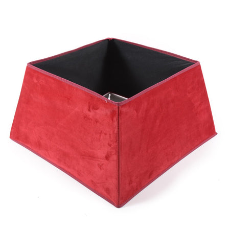 Copri base per albero di Natale in velluto Rosso quadrato h 27 cm
