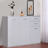 credenza bianca madia mobile tv bianco Armadietto da Ufficio studio 3 Armadietti 2 Cassetti Legno 106x35x76cm buffet comò cucina soggiorno F837-003A