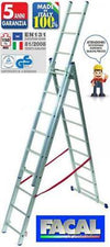SCALA IN ALLUMINIO TRIPLICE TELESCOPICA FACAL 3 RAMPE X 7 GRADINI MT. 4,26