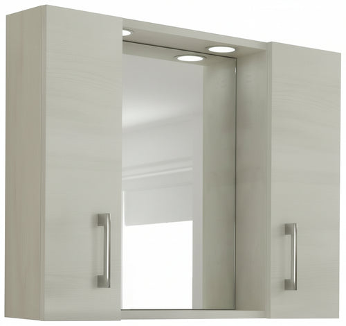 MOBILE SPECCHIERA DA BAGNO MOD. 960 CON 2 ANTE E ILLUMINAZIONE CM. 77X57X15