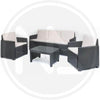 SALOTTO IN RESINA ANTRACITE VARANO COMPLETO DI CUSCINI SET ARREDO GIARDIN
