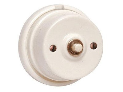 PULSANTE INTERRUTTORE IN PORCELLANA 40427 CAVI ELETTRICI TRECCIATO 80xH 50MM