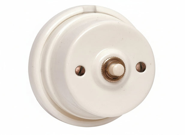 PULSANTE INTERRUTTORE IN PORCELLANA 40427 CAVI ELETTRICI TRECCIATO  80xH 50MM