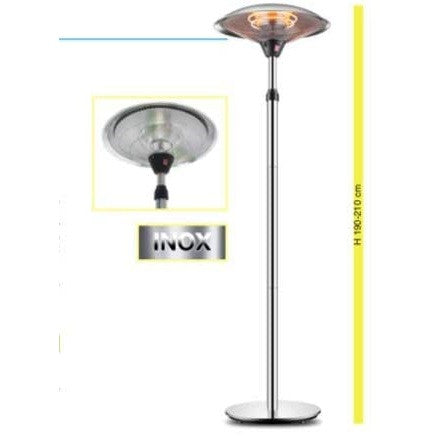 Stufa Elettrica a Fungo Acciaio Inox 2000W Altezza Regolabile Johnson Challor