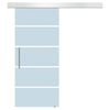 Porta Scorrevole Interna in Vetro Smerigliato e Satinato con Binario B2 e Maniglia per Bagno Cucina Studio Vetro 205x 102.5x 0,8cm QS2E7-0016QS2