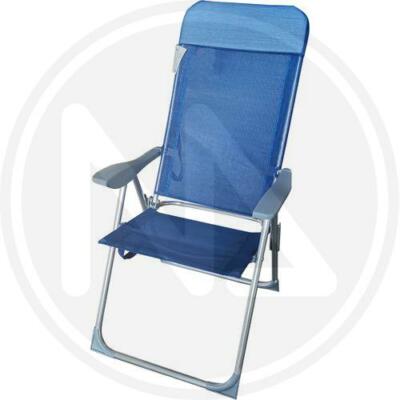 SEDIA PIEGHEVOLE IN ALLUMINIO CON SCHIENALE CM.60x60x48/110H 5 POSIZIONI