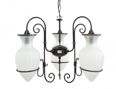 LAMPADE LINEA ANFORA LAMPADARIO A 3 LUCI CON GIARA IN VETRO GHIACCIO